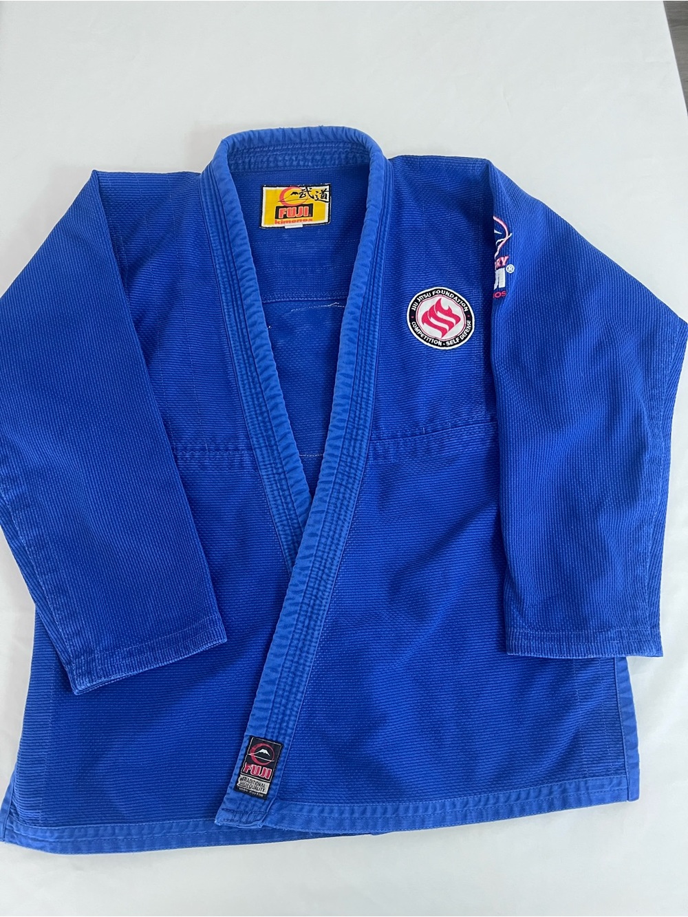 Fuji Ju Jitsu Blue Kimono with Patch Details